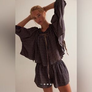 NWT FREE PEOPLE INTIMATELY Brighter Days Lounge Set | Navy Combo MSRP $98